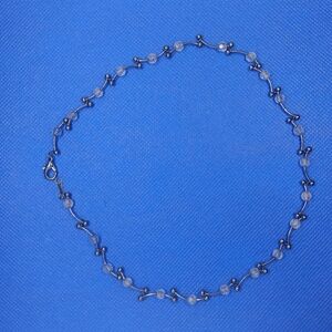 Elegant Gun-Metal  Beaded Necklace